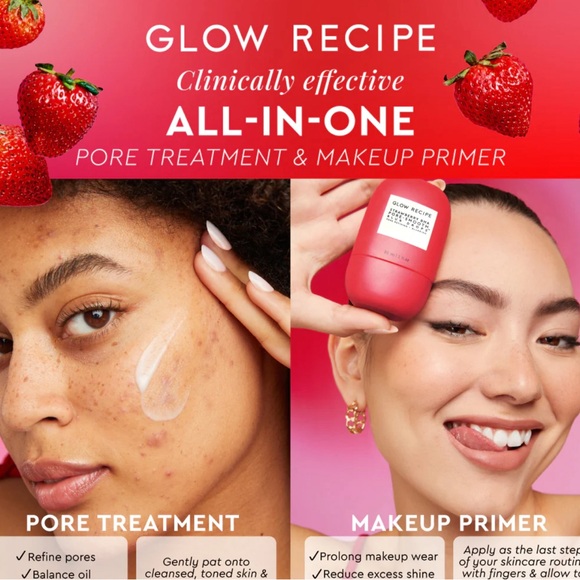 NEW Glow Recipe Strawberry BHA Pore-Smooth Blur Drops - Picture 4 of 6